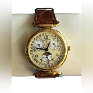 Movado ESQ Triple Calendar Moonphase watch (87.03.814) with New Battery & Box